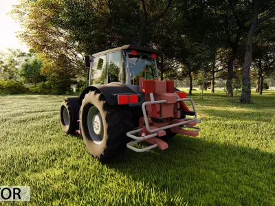 Tractor in grass 3D model