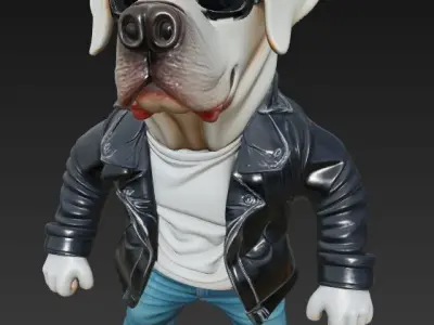 Cool Dog Ultimate Biker-Mechanic 3D Model 3D model