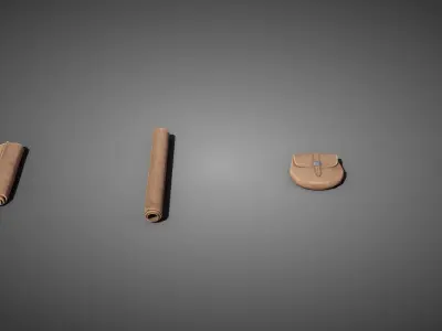 Medieval leatherworker props Low-poly 3D model