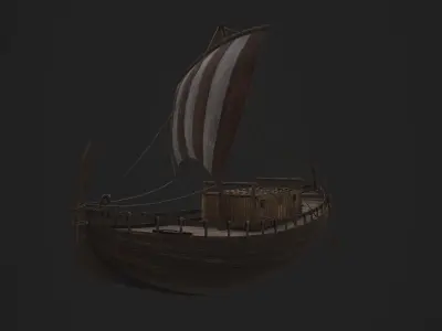 Phoenician Ship Low-poly 3D model
