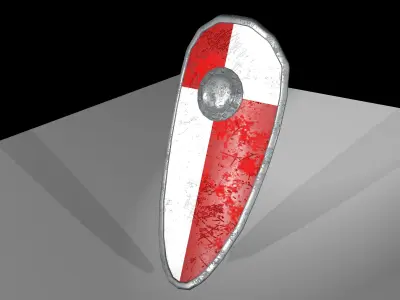 Medieval Shield Low-poly 3D model 16