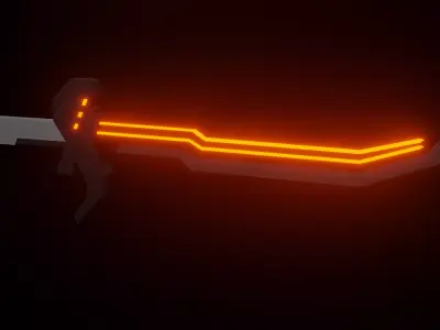 Sci-fi sword with neon lighting blade Low-poly 3D model