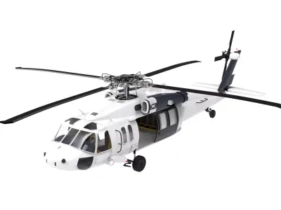 Helicopter Sikorsky UH-60 Low-poly 3D model