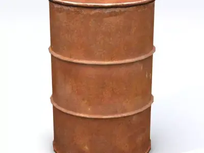 Rusty Old 55 Gallon Drum 3D model