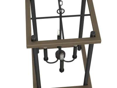Fontayne Collection Four-Light Antique Bronze  Pendant Light 3D model