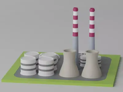 Cartoon Power Plant 3D model