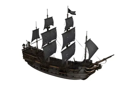 Pirate Ship Realistic Wooden Galleon 3D model