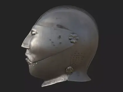 Medieval Armor Helmet Low Poly PBR Low-poly 3D model