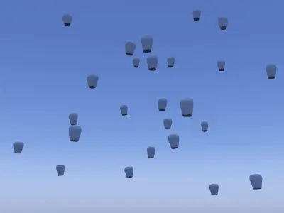 Sky Lantern with Animation 3D model