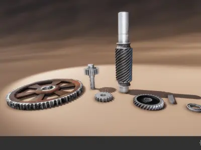 Gear Set Low-poly 3D model