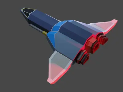 Fighter Space ship  Low-poly 3D model