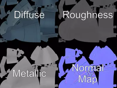 German Submarine Tactical model pack Low-poly 3D model