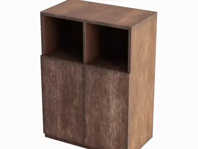 Simple Bookcase B 04 Low-poly 3D model