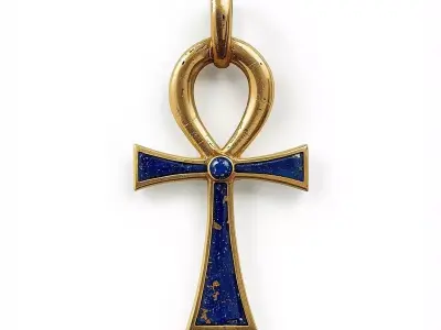 Ancient Egyptian Ankh Achievement Medal 3D Prop Low-poly 3D model