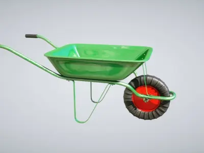 Garden wheelbarrow Low-poly 3D model