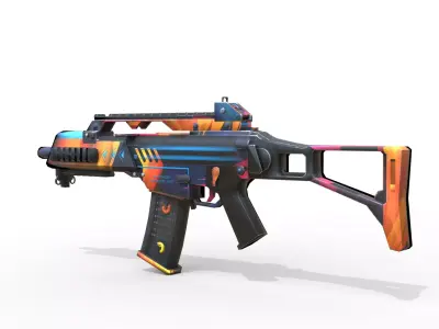 UMP Submachine Gun Skin Low-poly 3D model