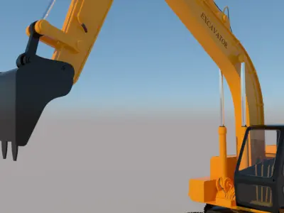 Full Rigged Excavator 3D model