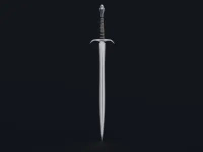 Game ready medieval sword Free low-poly 3D model