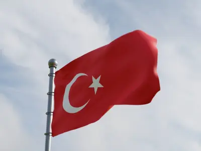 Animated Turkey Flags  3D model