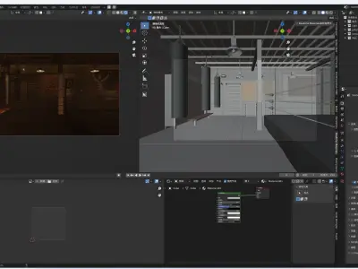 Retro boxing gym 3D model