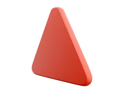 3D red warning sign icon 3D model