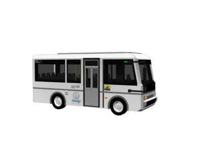 Minibus 19 SEATS Low-poly 3D model