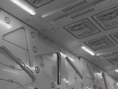 Sci-fi interior coridor 3D model