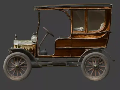 20th Century Brass Era Coupe 3D Model Low-poly 3D model