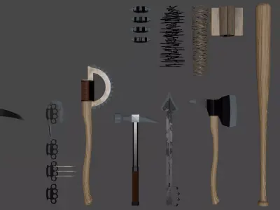 melee weapons Low-poly 3D model buy