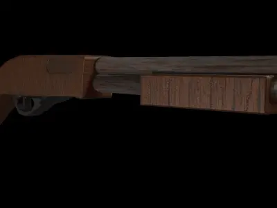 rust shotgun low poly 3D models Free low-poly 3D model