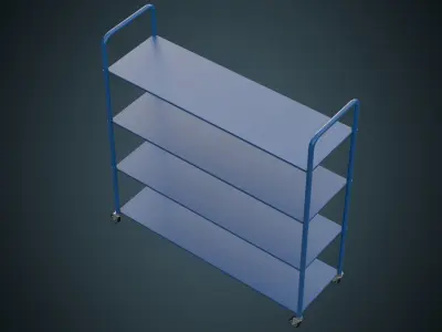 Shelf 1A Low-poly 3D model