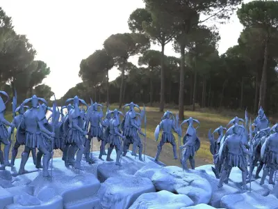 Fantasy Army Warriors 3D model