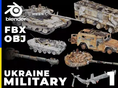SCANS from Ukraine Military set 3 Low-poly 3D model