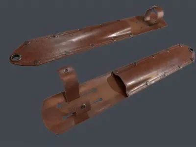 Low poly WW2 Case Stiletto Fighting Knife Low-poly 3D model