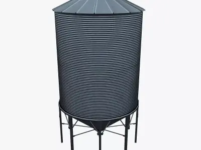 Grain silo Low-poly 3D model purchase
