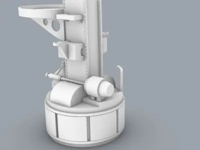 Ship Deck Crane Low-poly 3D model