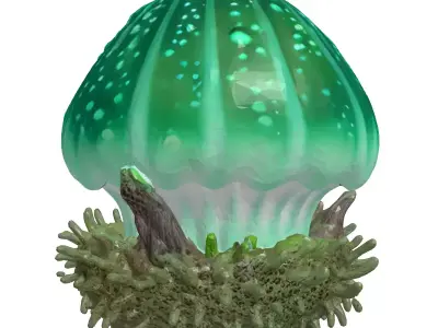 Bioluminescent Fantasy Plant 3D model
