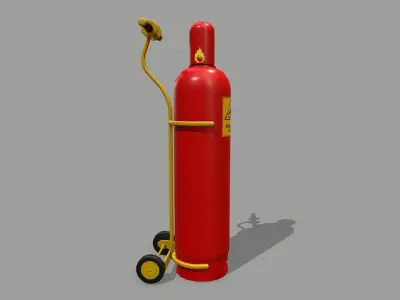 gas cylinder Low-poly 3D model