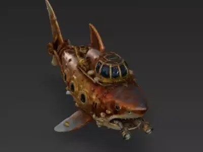 Iron Apex Steampunk Sub 3D Model Low-poly 3D model