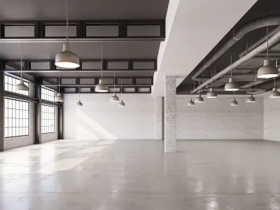 low poly interior loft office hall 03 Low-poly 3D model