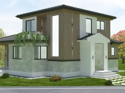 House Low-poly 3D model 2