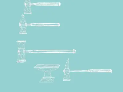 Tools pack Free low-poly 3D model