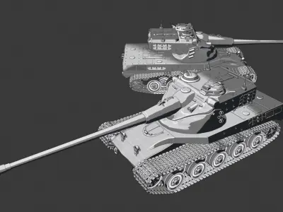 AMX 50B tanks 3D print model