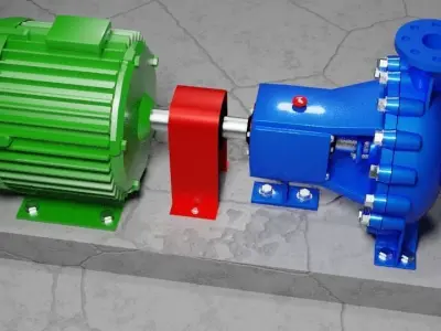 Centrifugal pump - generator or motor Low-poly 3D model