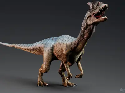 Dinosaur - Hybrid Dilophosaurus Unreal Engine Project Low-poly 3D model
