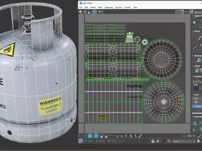gas cylinder 5L PBR 4K game ready Low-poly 3D model