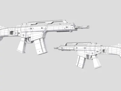 gun low poly gun gun for 3d gaming 3D model