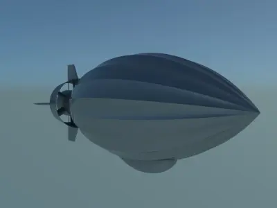 Modern Airship  Low-poly 3D model