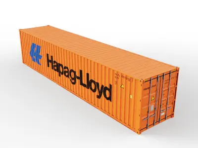 40 feet Hapag-Lloyd standard shipping container 3D model