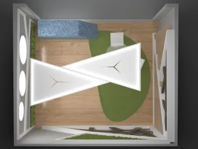 Small minimalist exhibition stall 3D model